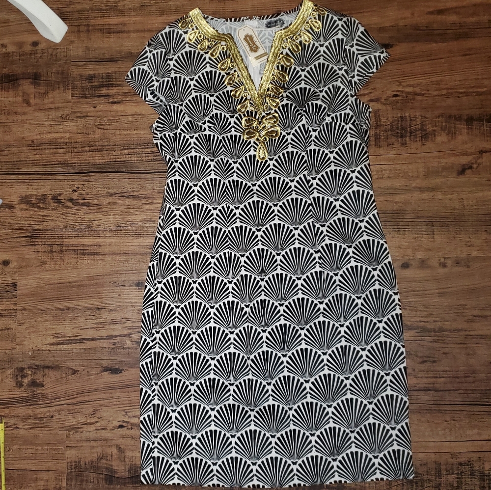 Mud Pie Black and White Jackie Dress Size S small